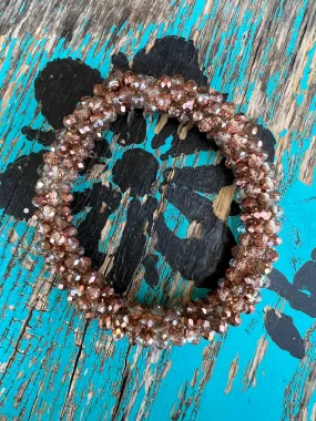 Bronze Beaded Stretchy Bracelet