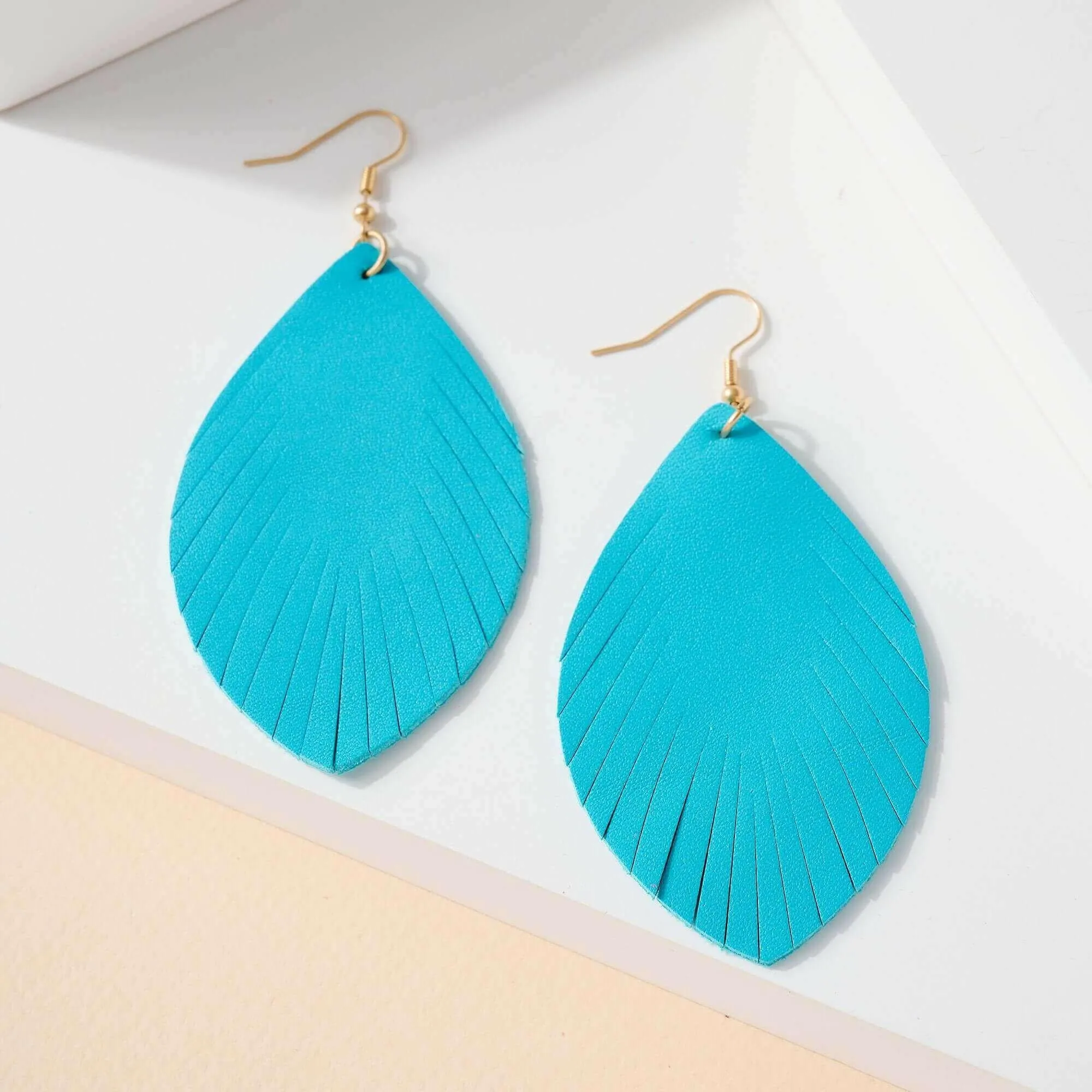 Feather Genuine Leather Earrings
