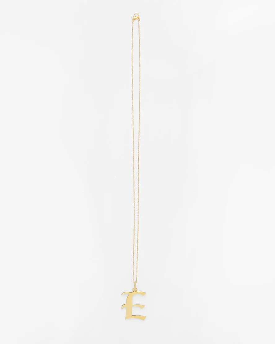 Gold Letter E Necklace