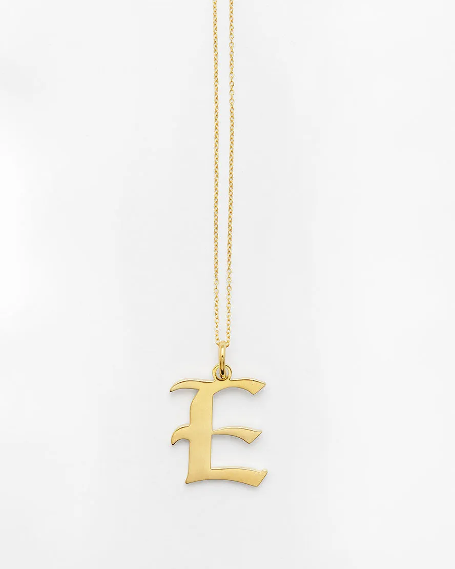 Gold Letter E Necklace