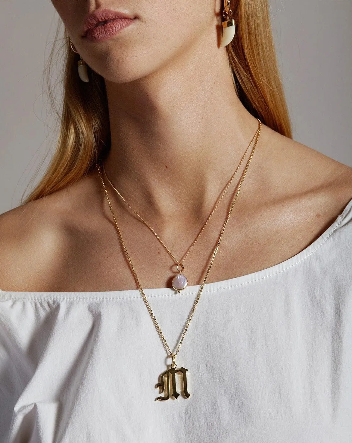 Gold Letter M Necklace