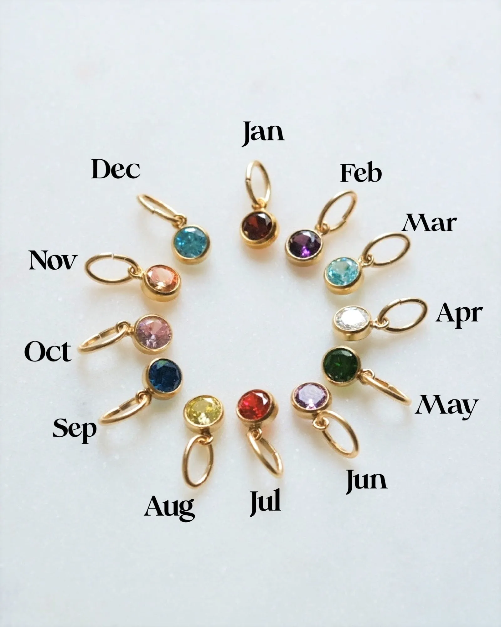 Initial C with Birthstone Necklace