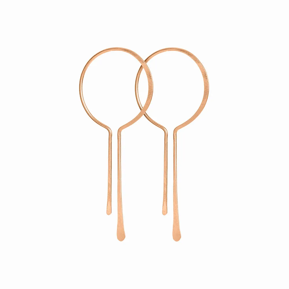 Long Gold Drop Hoops