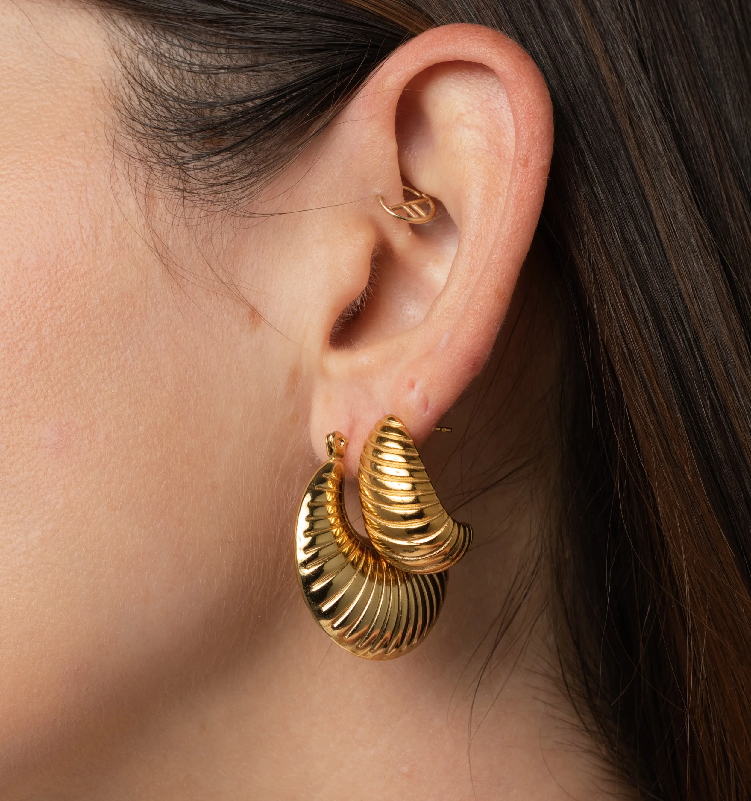 Olivia Textured Dome Earrings