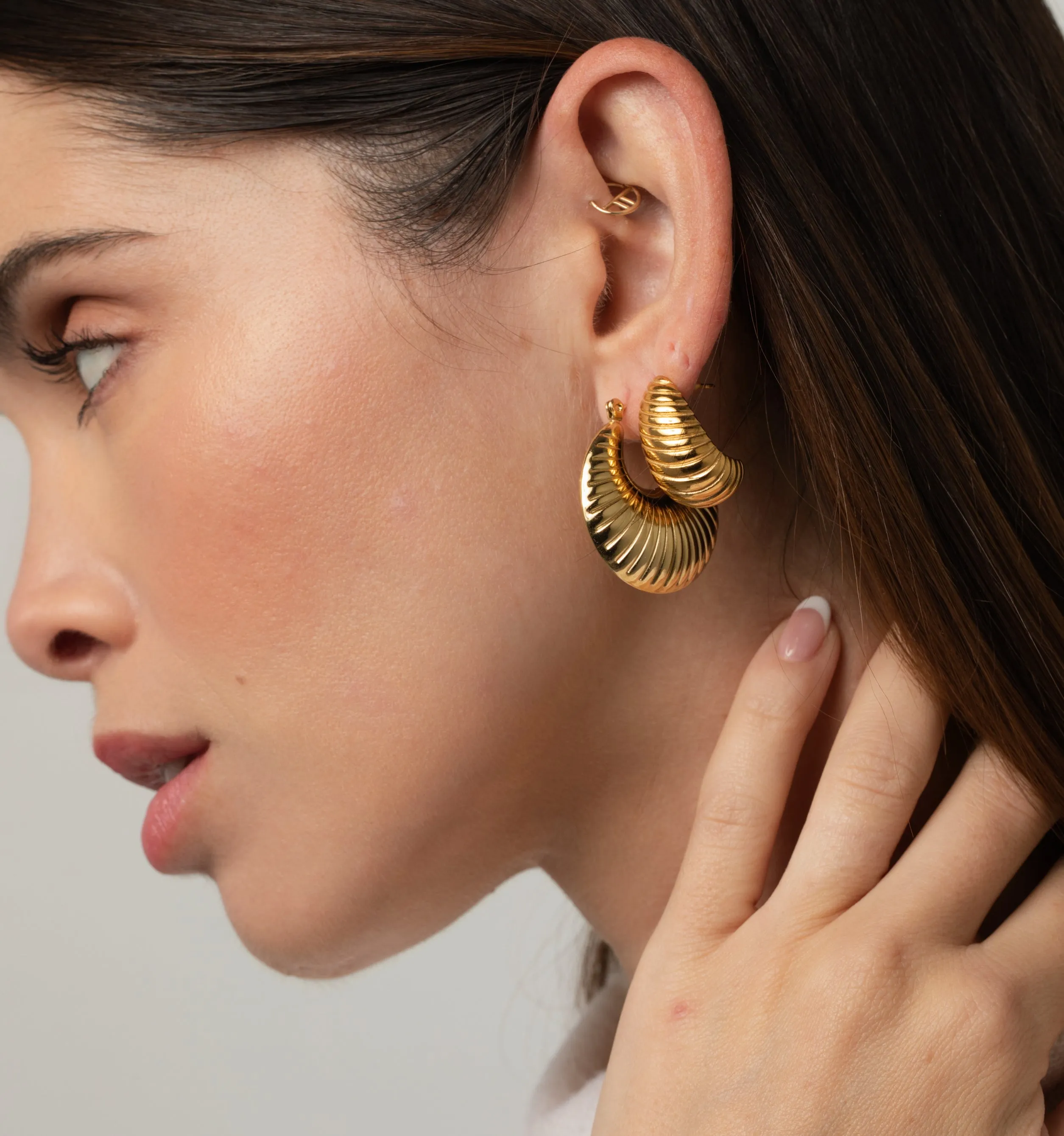 Olivia Textured Dome Earrings