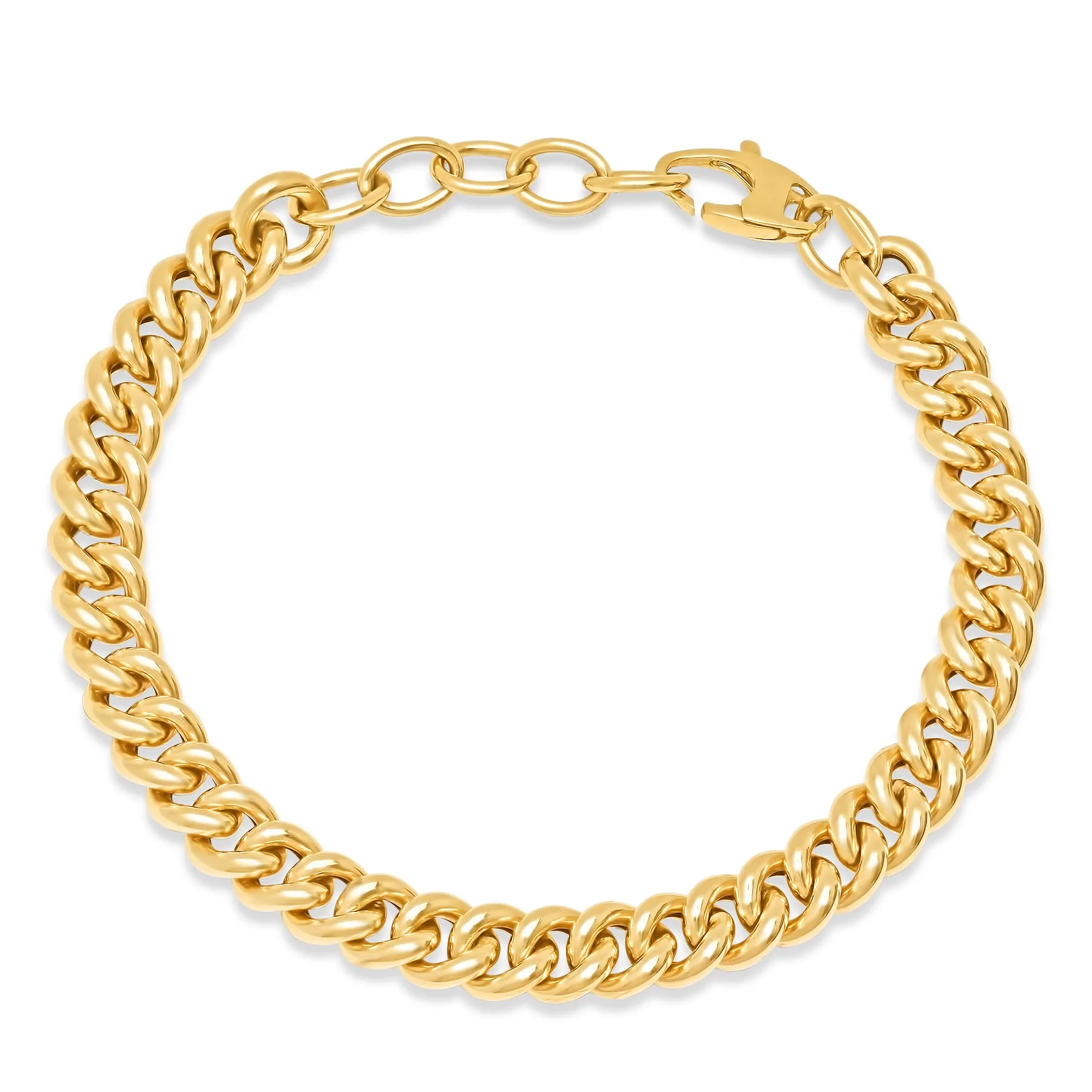 PUFFY TIGHT LINK BRACELET, 14kt GOLD