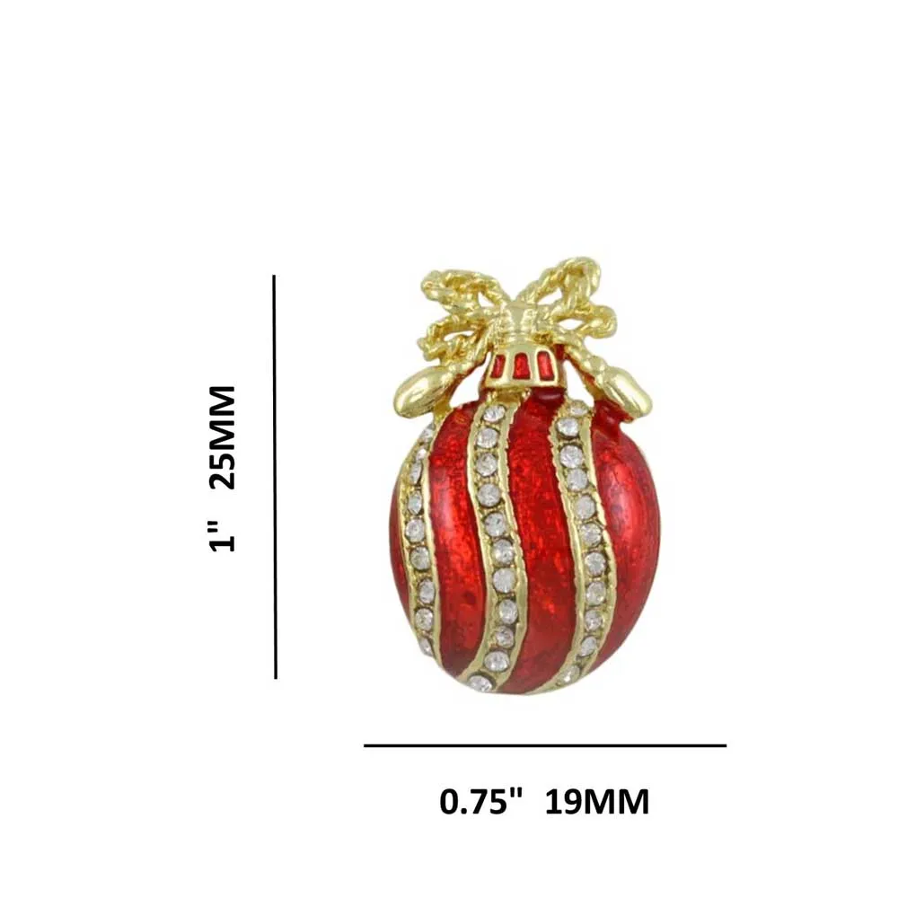 Red Christmas Ornament Clip Earring - XP348EC