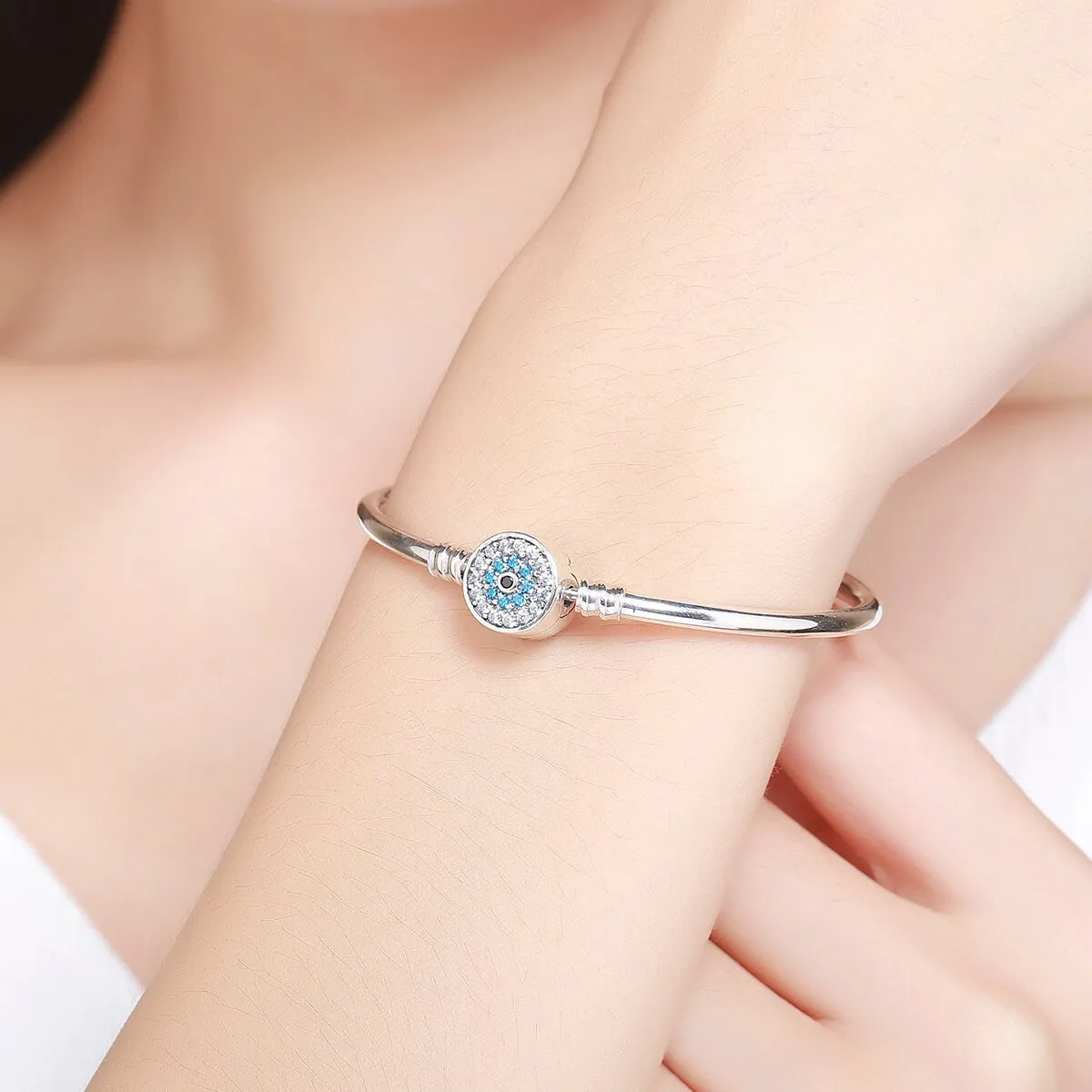 S925 Silver With Clasp Charm Bracelet