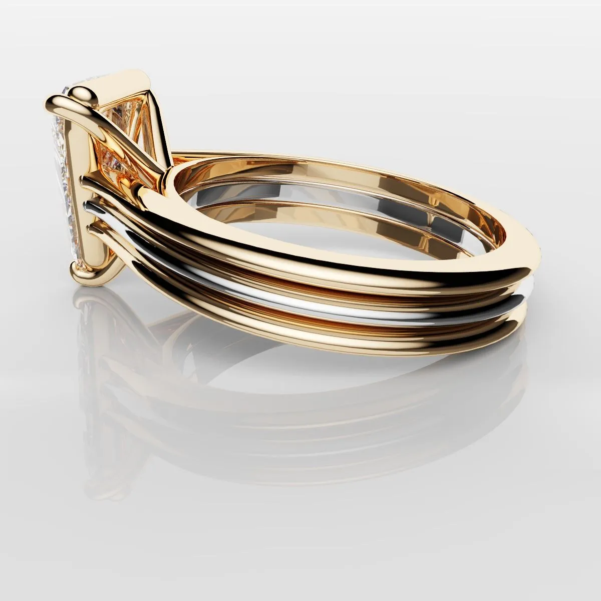 Unique Custom Trilliant Engagement Ring